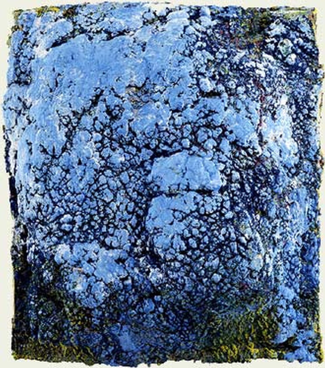 Chorten Blue Green, 2001, Oil and wax on wood, 30 x 26 x 10 inches