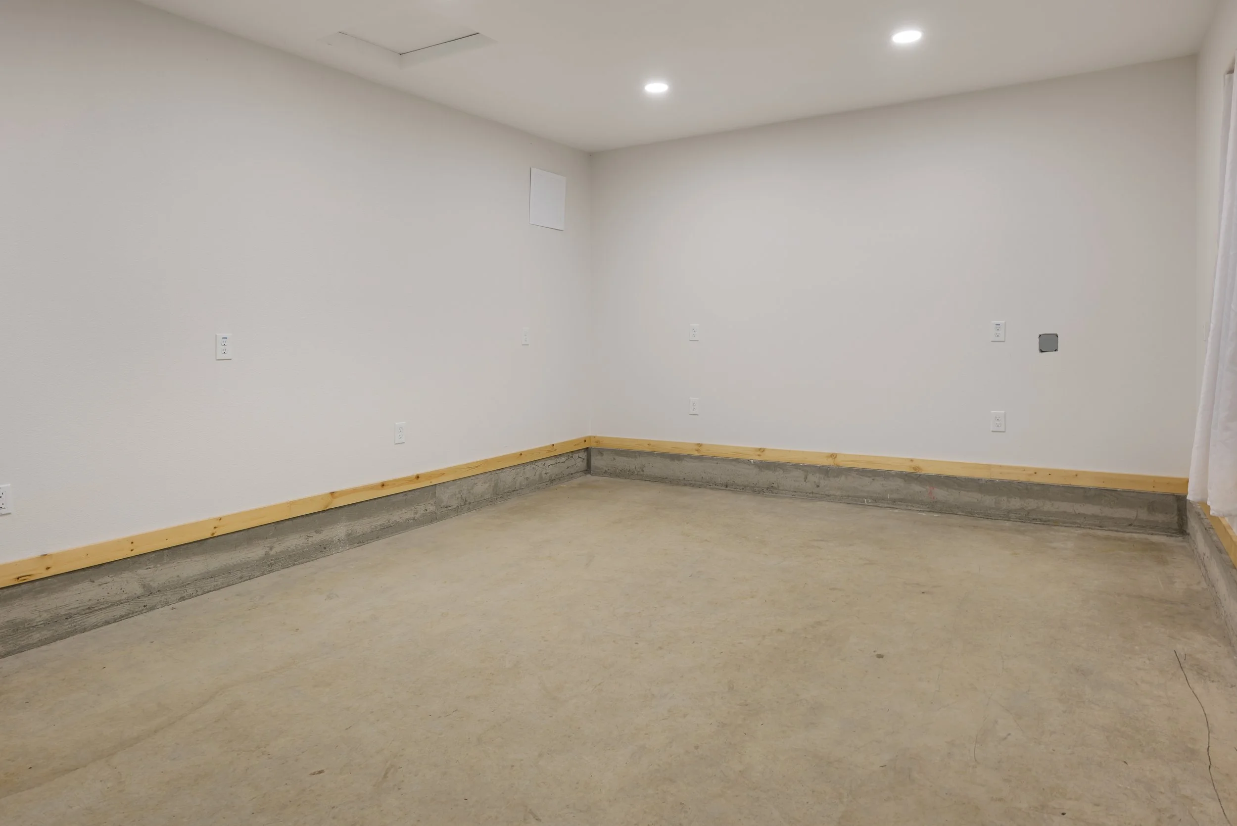 Attached finished garage