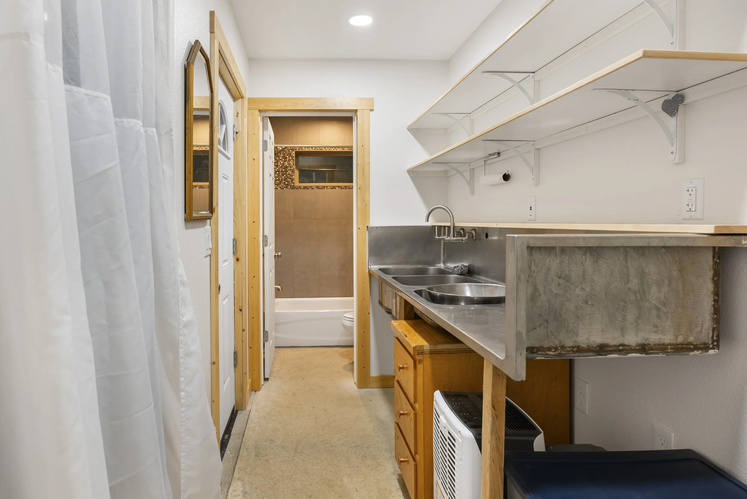 Attached finished garage