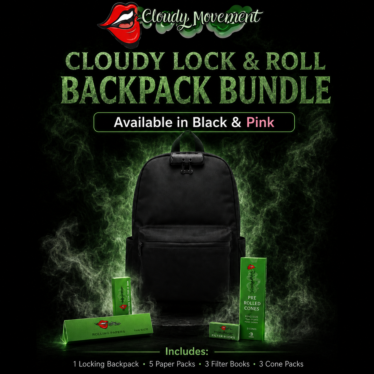 Cloudy Lock & Roll Backpack Bundle