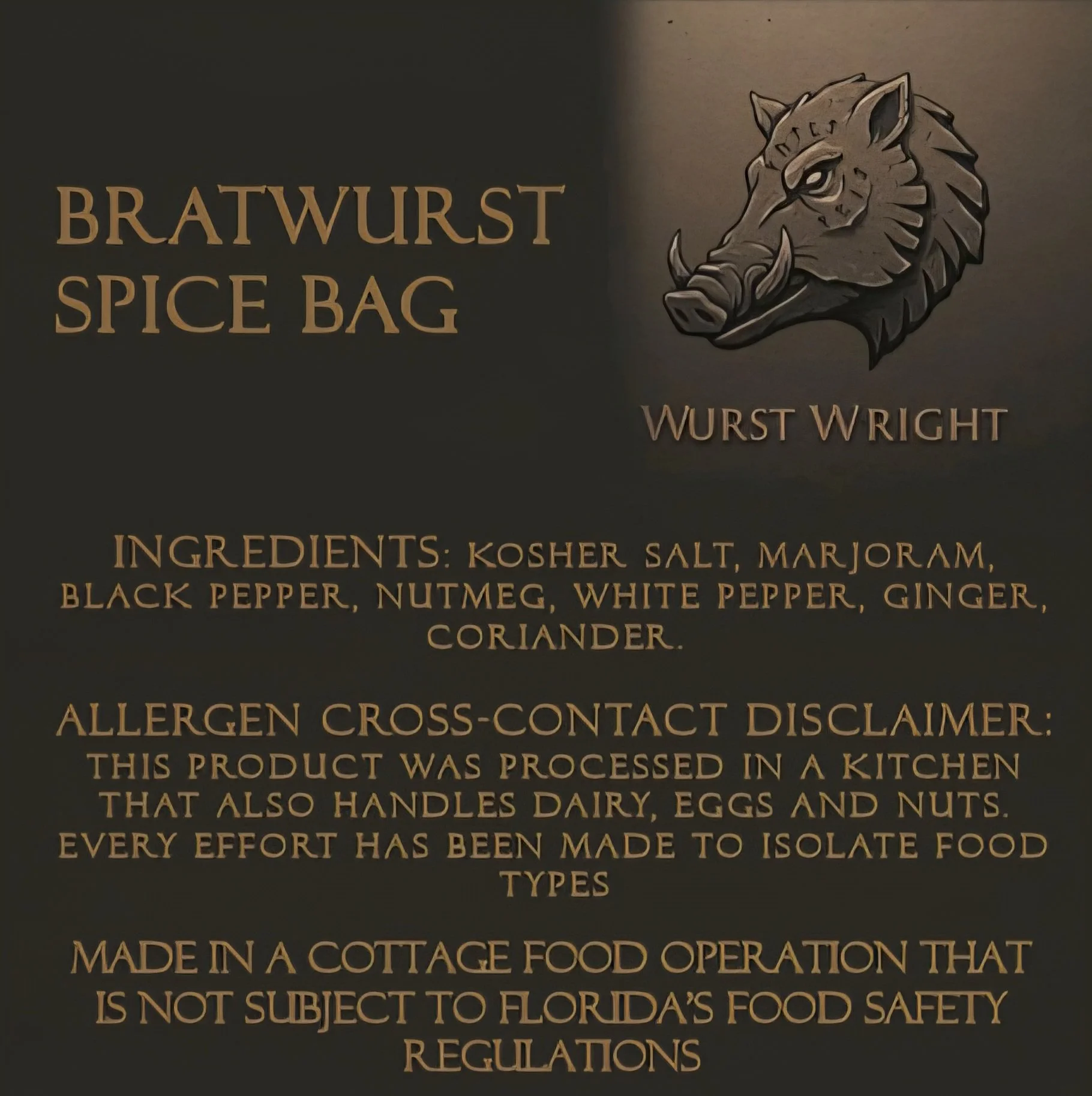 Bratwurst Spice Bag