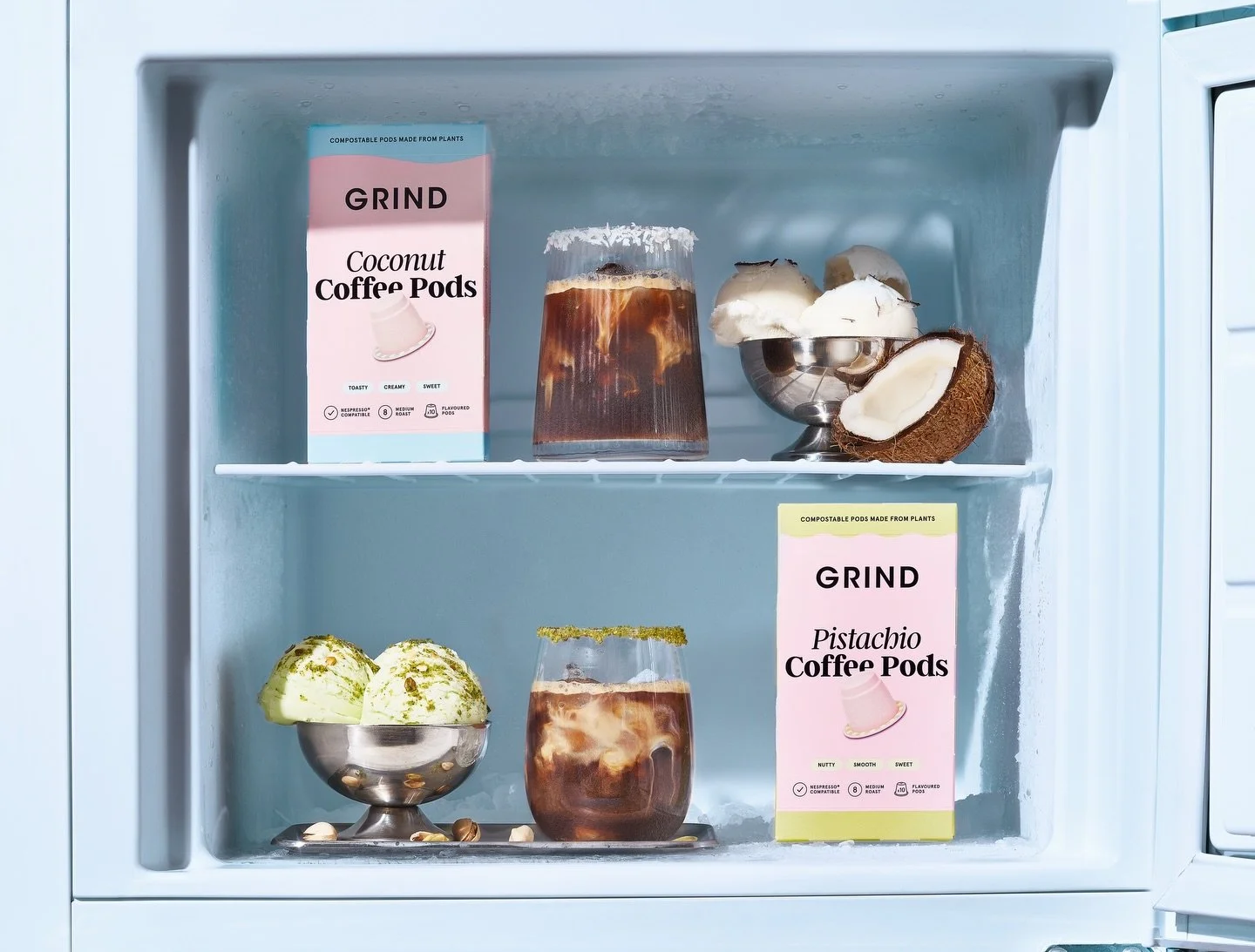 Cold brew, but make it freezing 🧊☕️
We took iced coffee to the next level and literally built it inside a freezer&hellip; not the easiest setup, but 100% worth it.
Two flavours. Two moods.
Pistachio 🌿 vs Coconut 🥥
Dariusz is backing pistachio.
We&