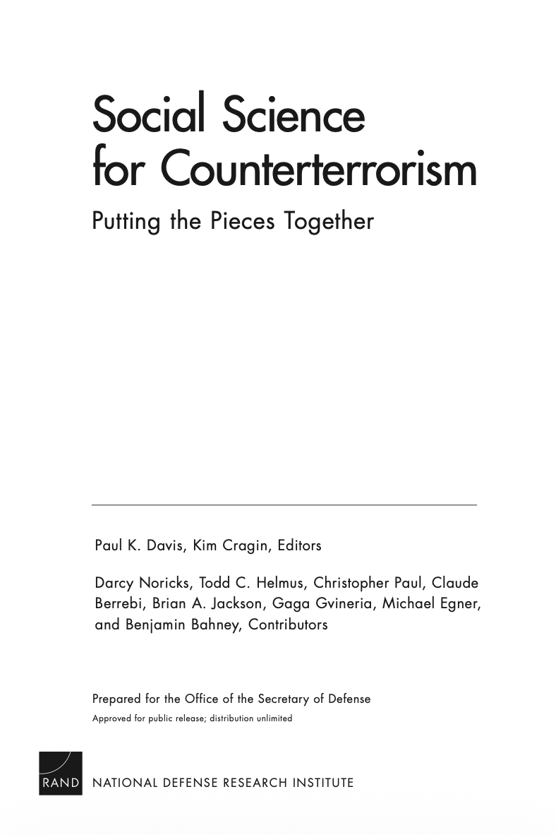 Social Science for Counterterrorism: Putting the Pieces Together