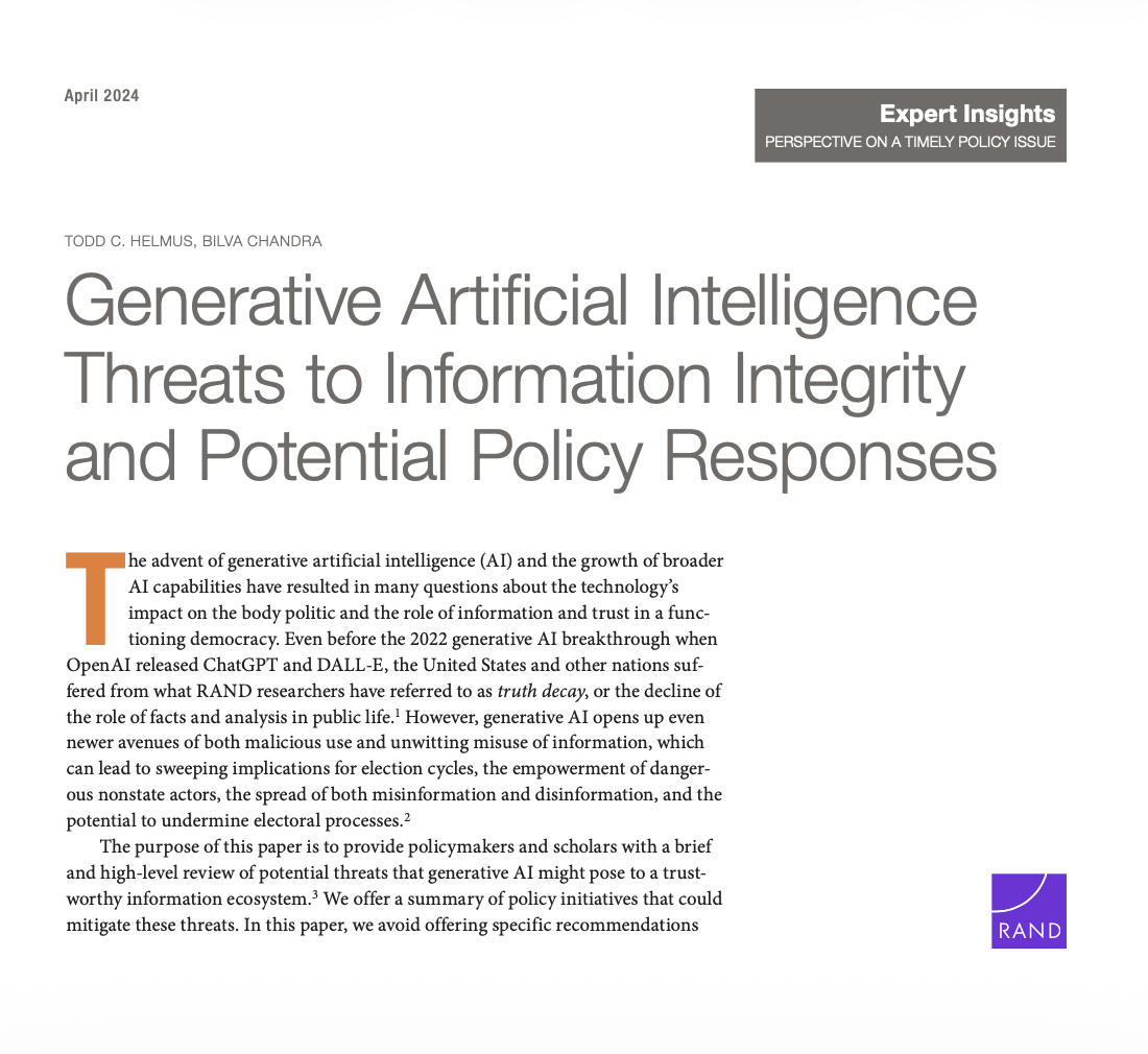 Generative AI Threats to Democracy and Potential Policy Responses</span>