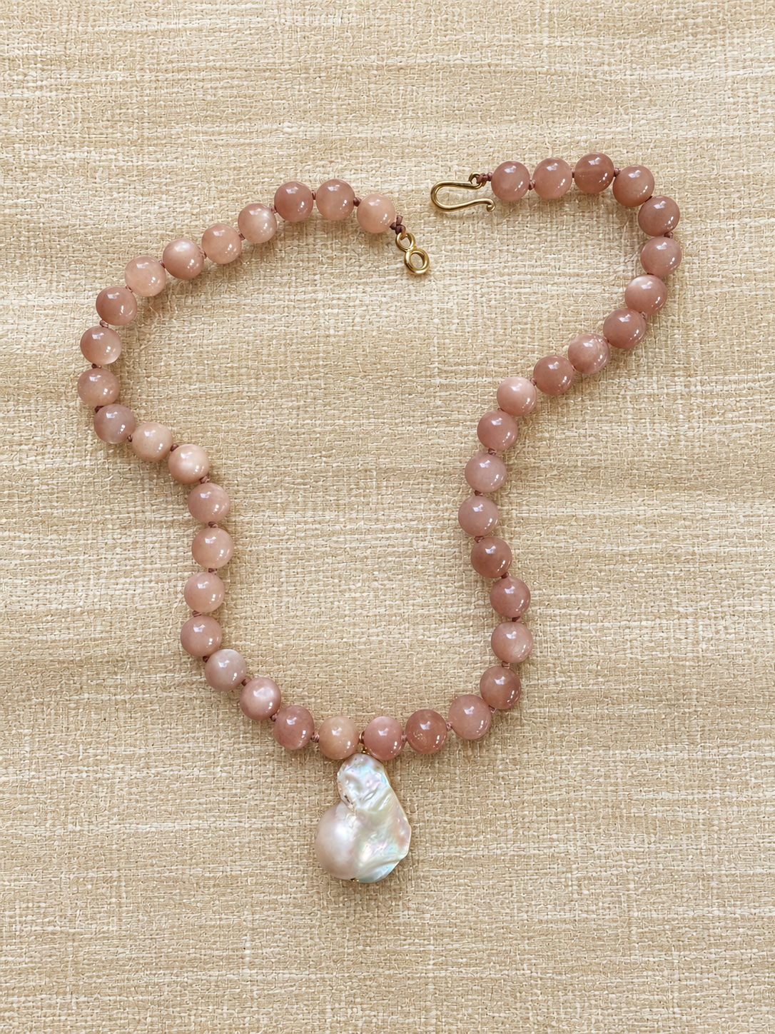 Peach Moonstone and pearl