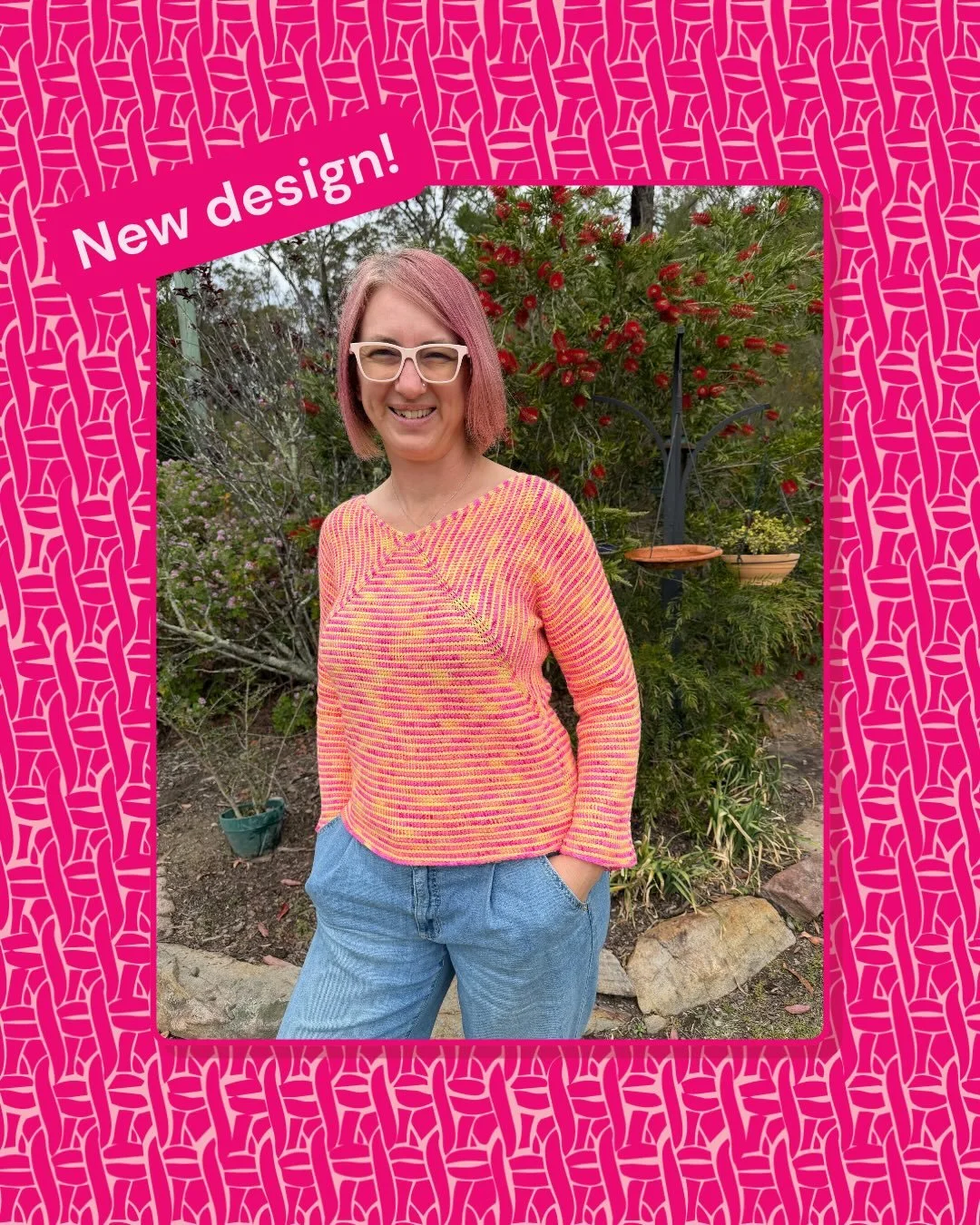 Hello! 
Introducing the Kaleidoscope Jumper. Yes, you have seen this design before in another colour. yes I love it so much I made two prototypes! 
This Tunisian crochet in the round jumper is almost ready for you! My team of wonderful testers are ju