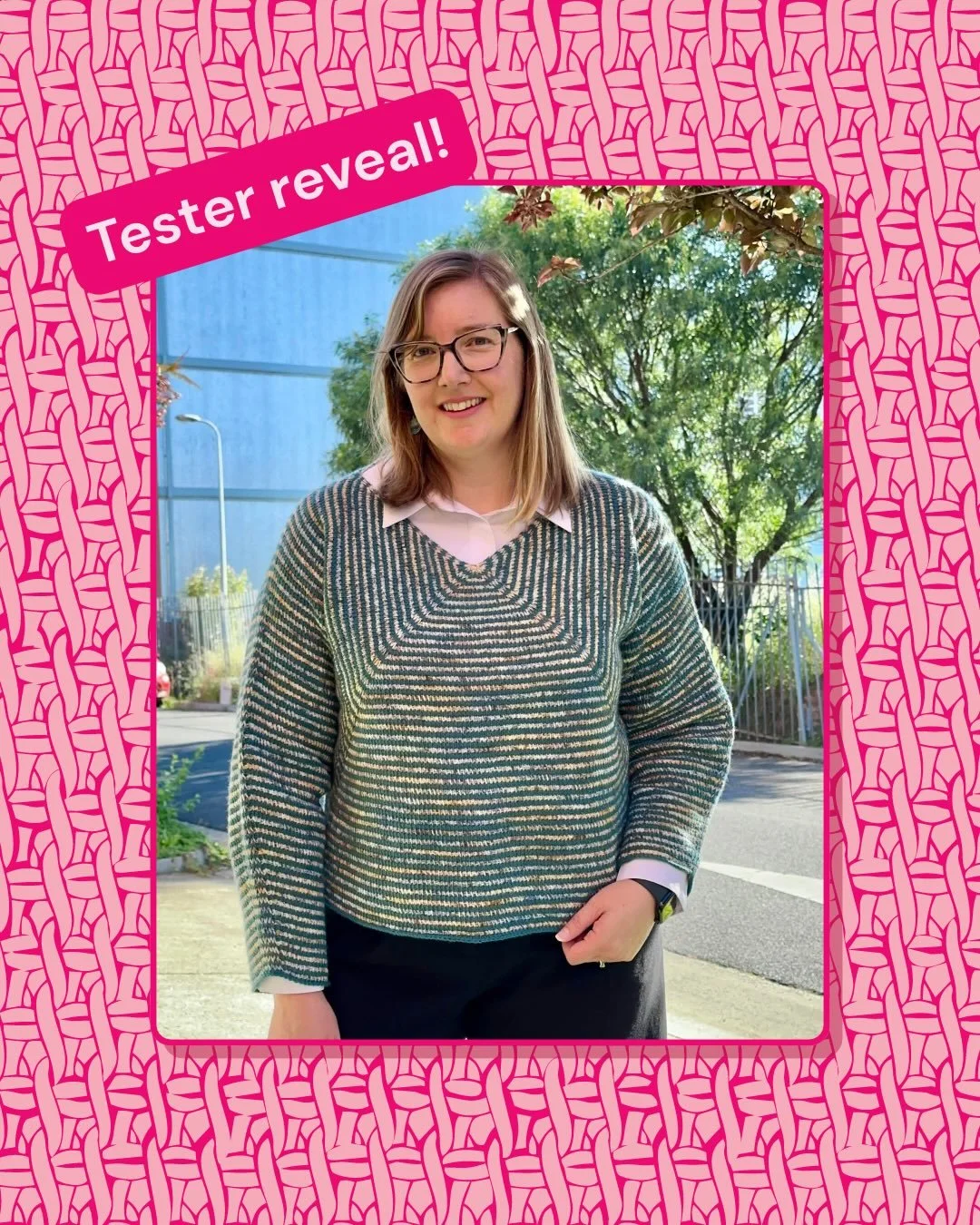 Welcome back to the grid to Rhiannon aka @wanzypanz_creates who tested Kaleidoscope using @rosarios_4 yarn in 2 shades of green.

I&rsquo;m loving how good it looks over a collared shirt, I really must try this! Perfect for work!

Pattern out on Sund