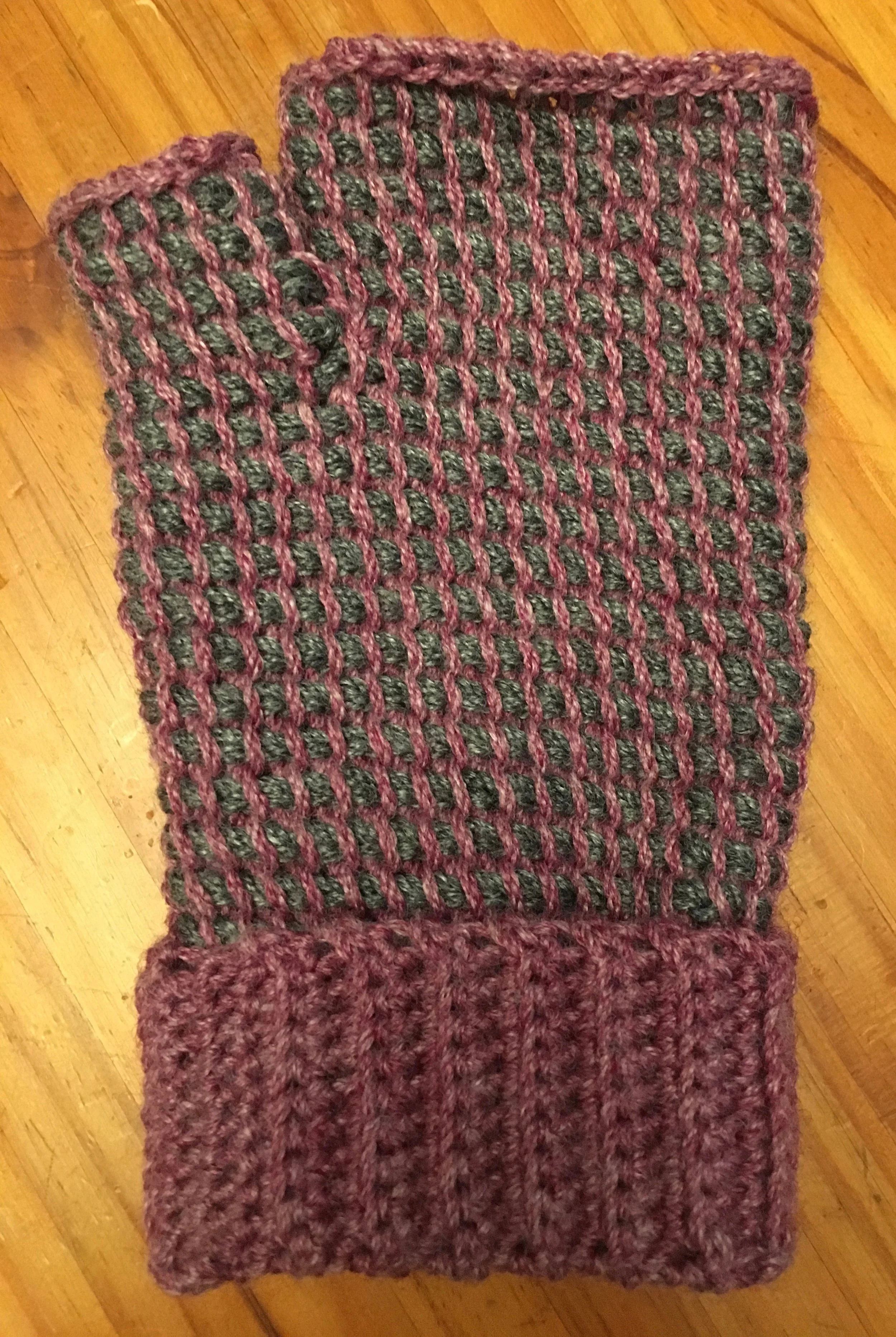 Tunisian Fingerless Mittens