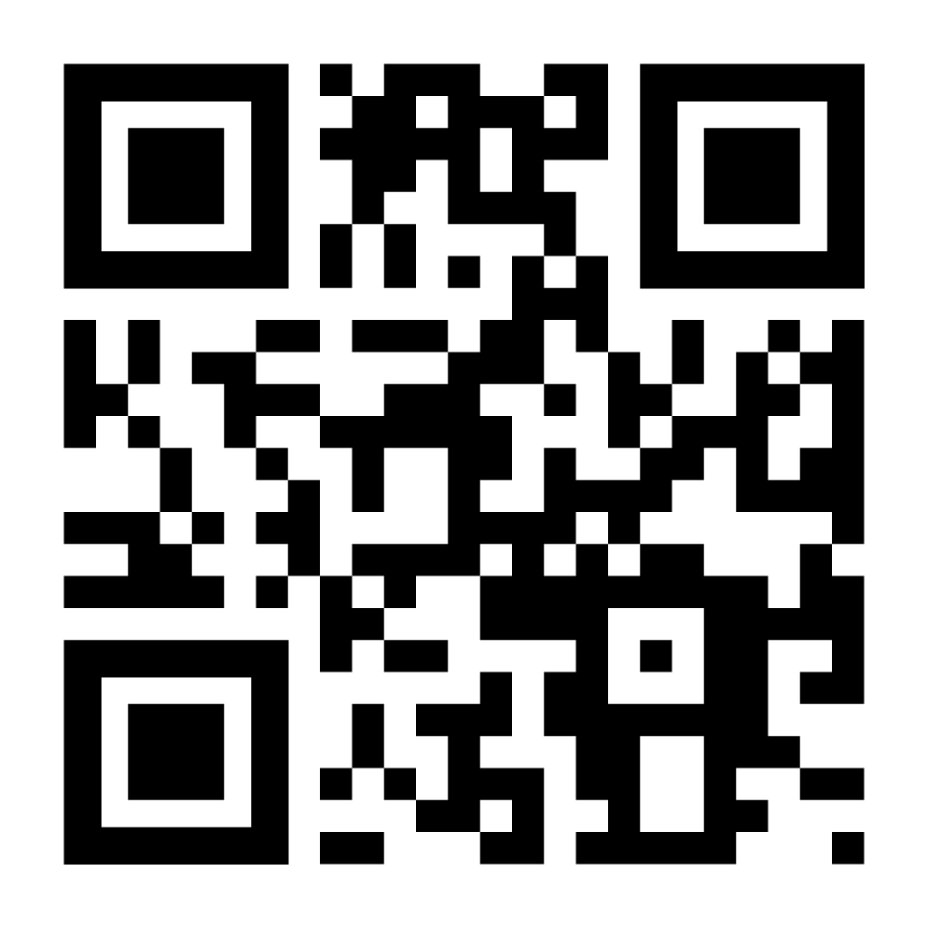 QR code with black squares on white background.