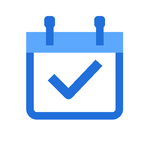 Calendar icon with a checkmark inside