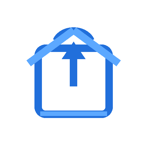 Icon of a house with an upward arrow inside, representing home improvement or construction.