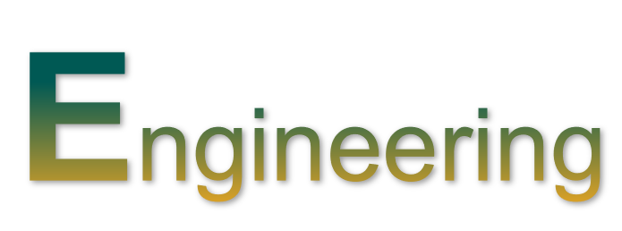 The word 'Engineering' with a gradient color scheme on a black background.