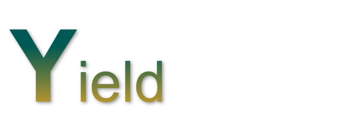 Close-up of the word 'Yield' with a large green and black letter 'Y' and the rest of the word in black text.