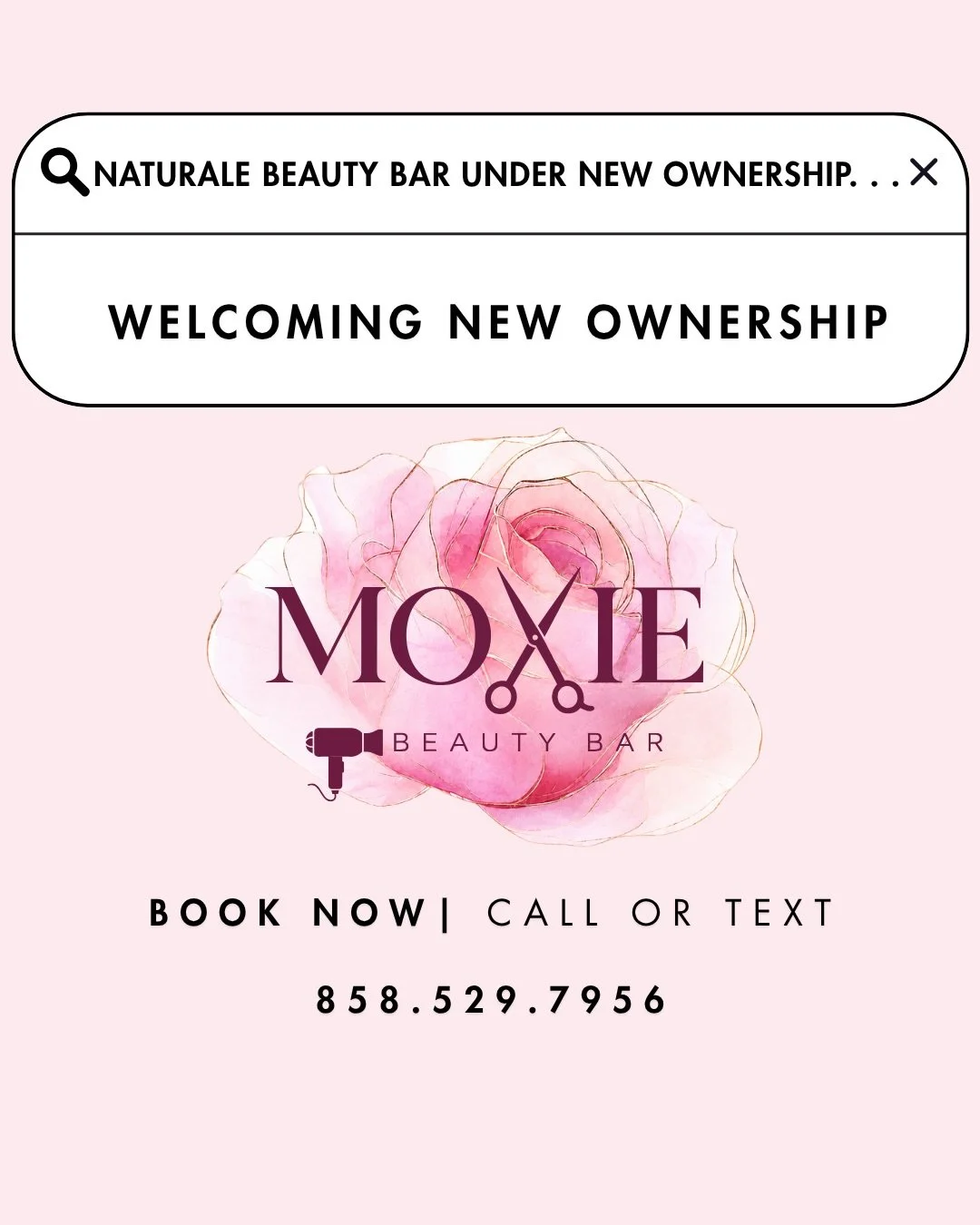 Naturale Beauty Bar is under new ownership! ✨✨

We are so excited to announce that Naturale Beauty Bar is becoming Moxie Beauty Bar. We are keeping exactly what you are looking for: the services you love, the stylists you enjoy working with, and of c
