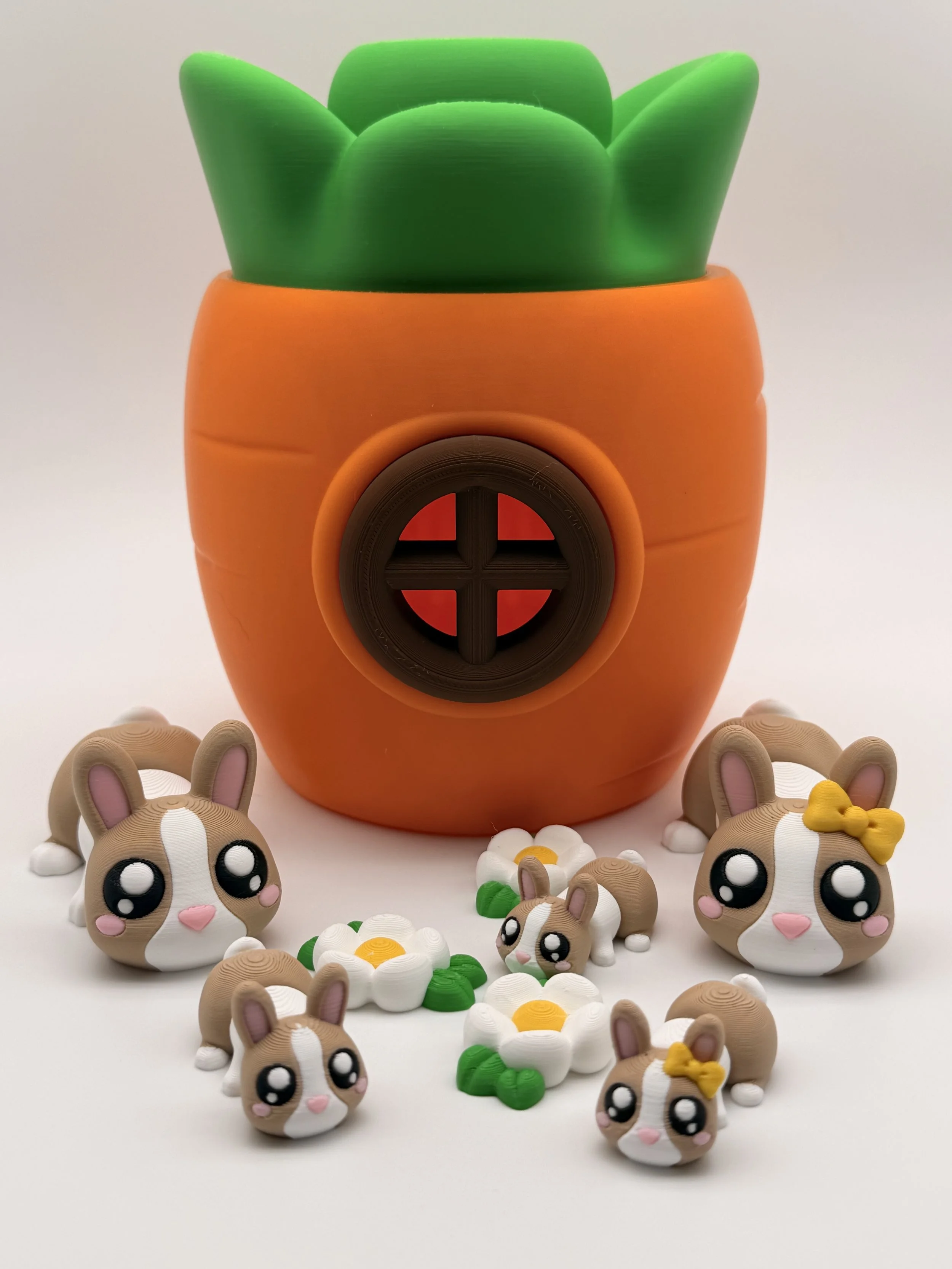 Carrot House Set + 3 Bunnies