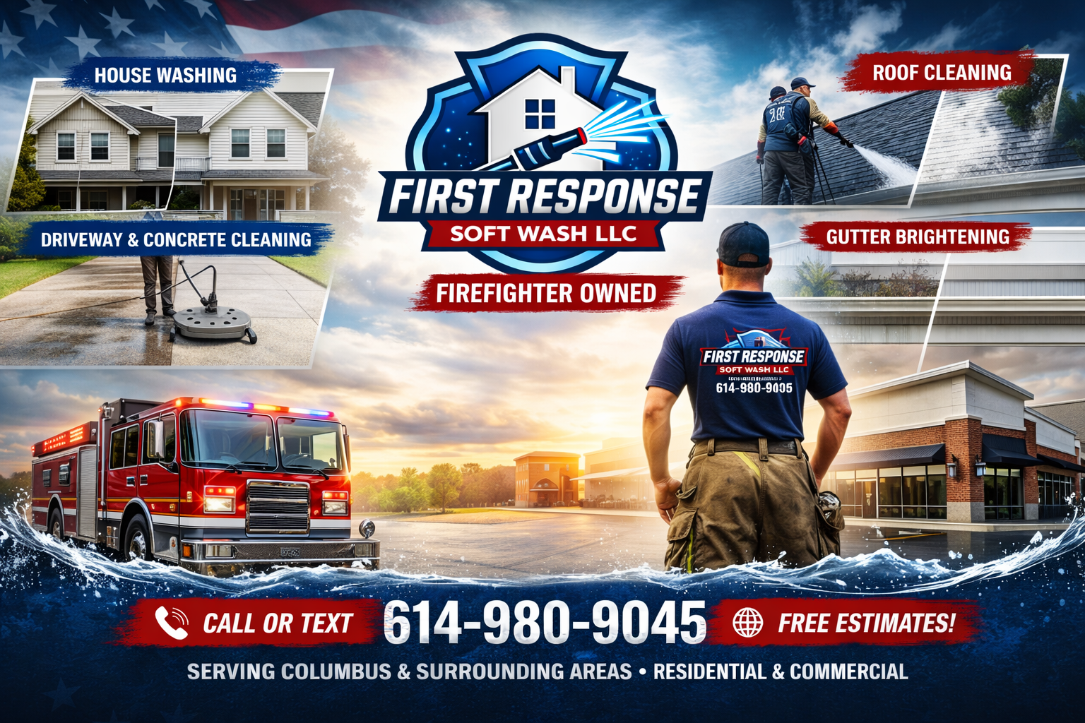 Firefighter owned pressure washing company in Columbus Ohio – First Response Soft Wash LLC logo