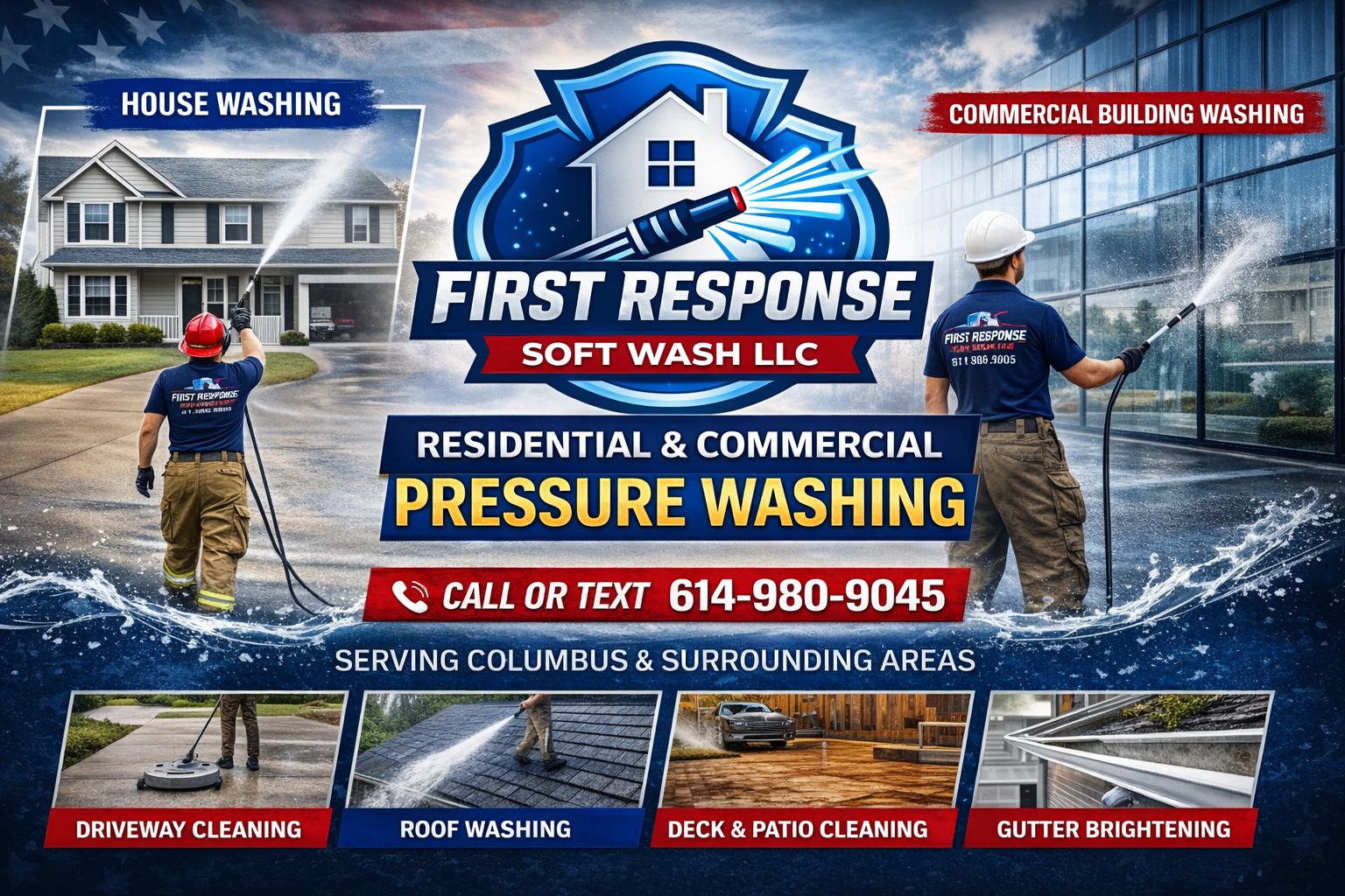 Professional pressure washing and soft washing services in Columbus Ohio for residential and commercial properties – First Response Soft Wash LLC