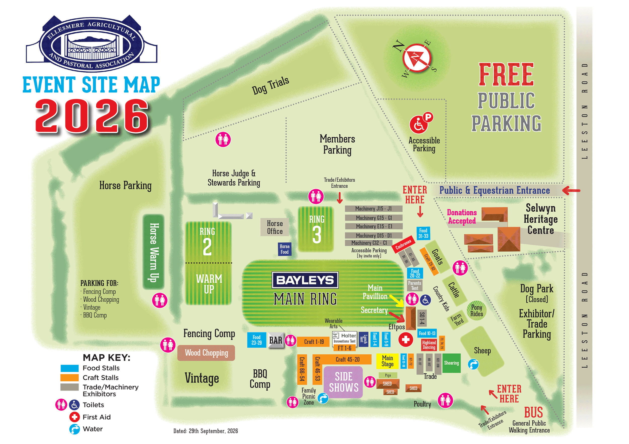 Ellesmere A&P Event Site Map 2026