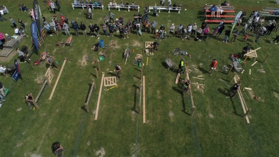 Fencing comp -  constructing wooden structures.