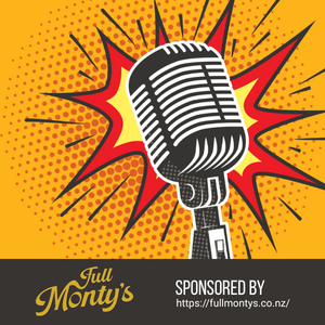Pop art style illustration of a vintage microphone with a comic book explosion background in yellow, red, and black.