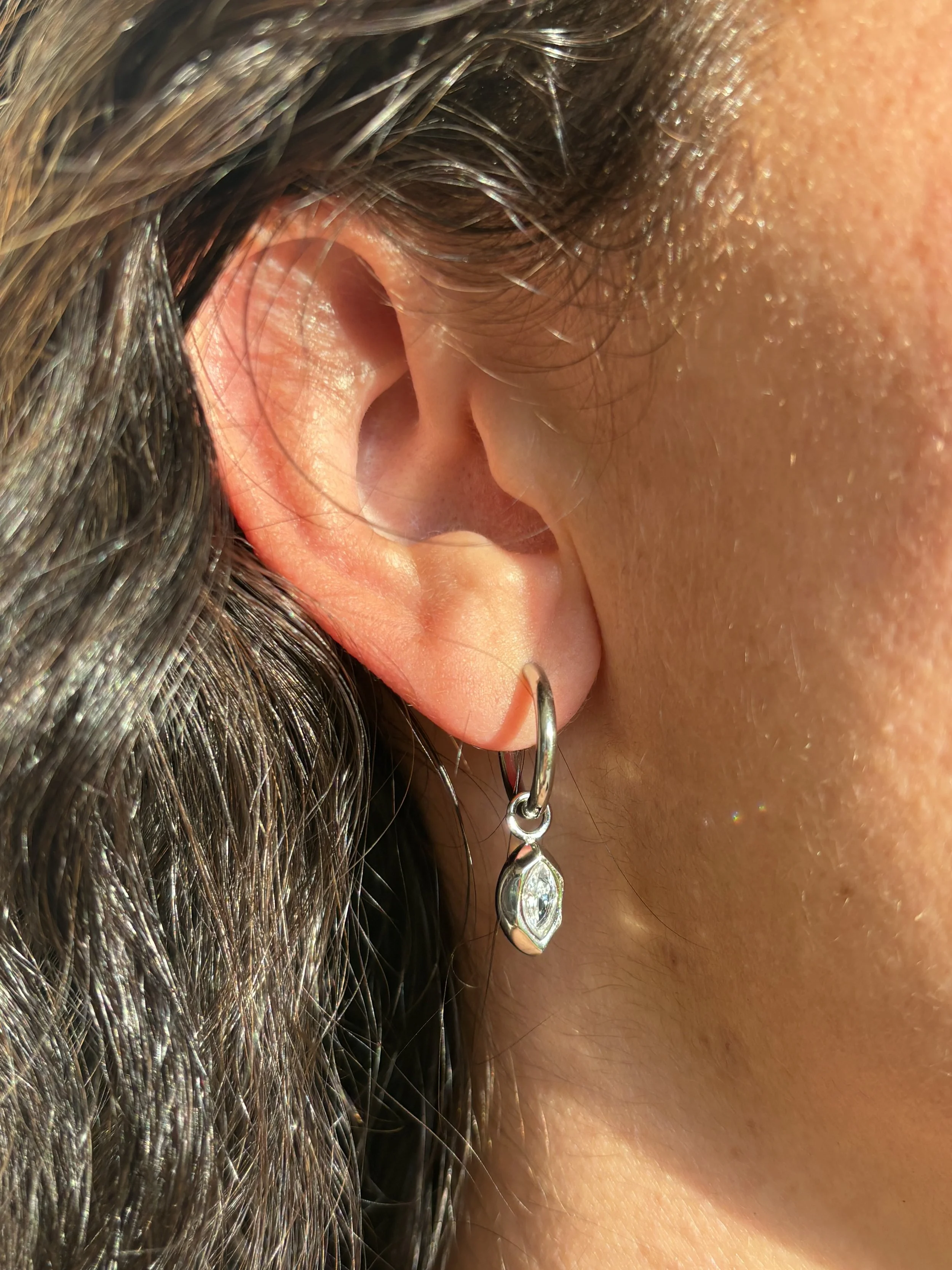 Marquise Drop Hoops