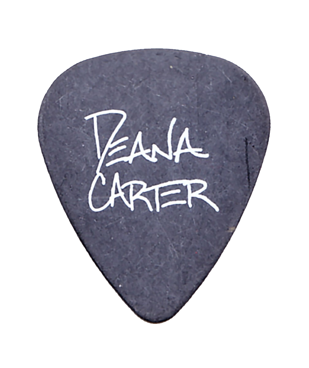 Guitar pick with the handwritten text 'Banana Carter' on it.
