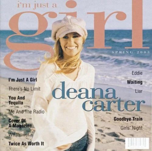 Spring 2003 issue of Girl magazine featuring Deana Carter on the beach, smiling in a white outfit and hat.