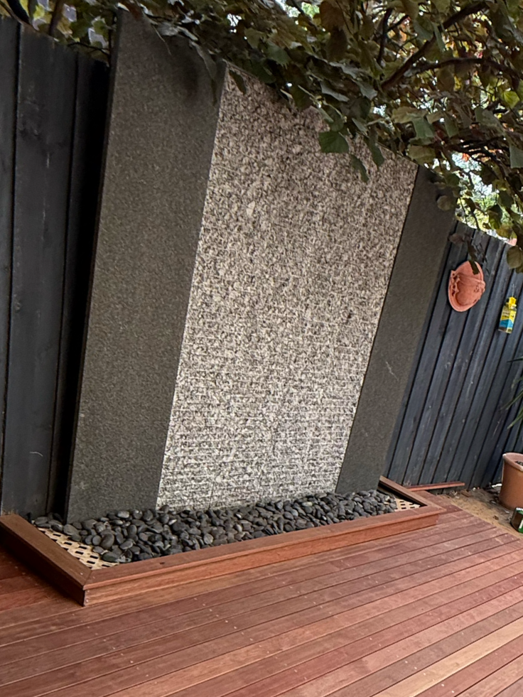 careful consideration was taken when the new moulding surrounding the water feature was designed. 

Proper air flow to mitigate moisture absorption and access points for ease of maintenance, were balanced with our clients preferences for functionalit