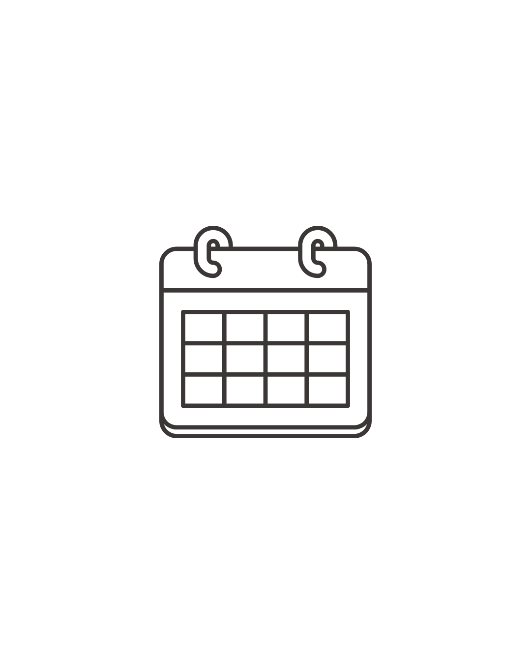 Line drawing of a calendar with a grid of weeks.