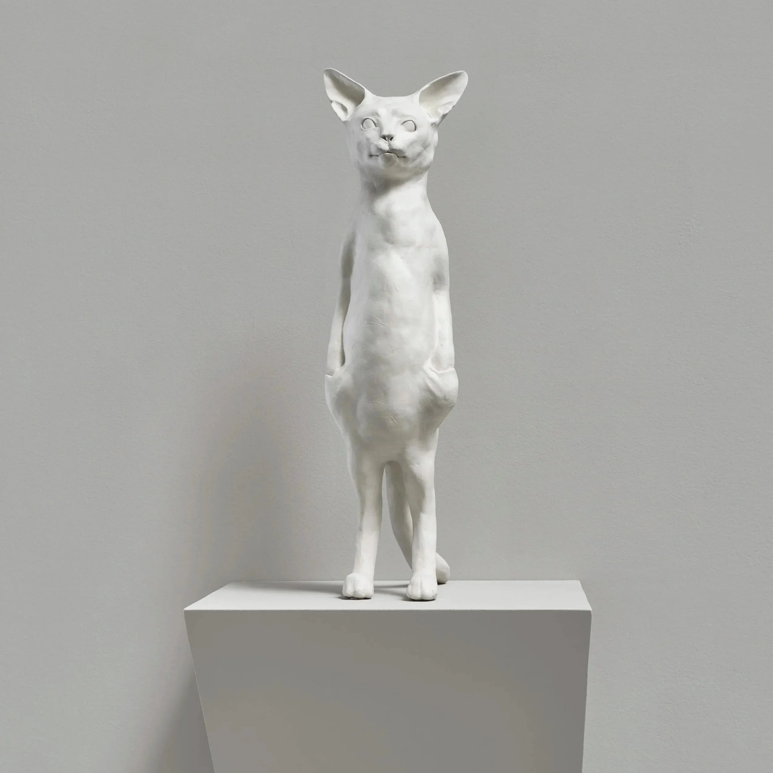 Mod Cat,
20" H x 6.5" W x 5" D,
paper clay, wire,
2019