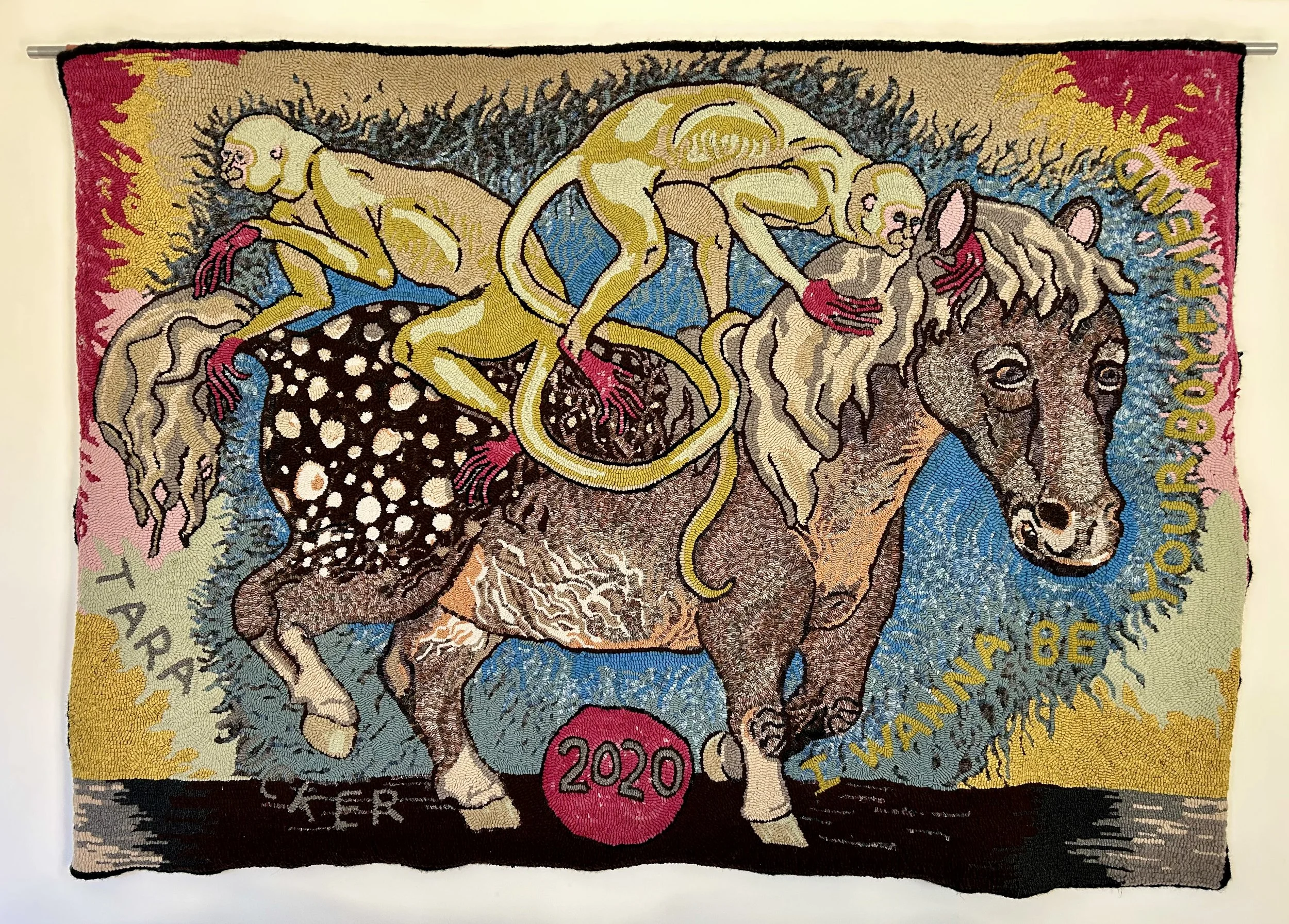 I wanna be your boyfriend,
57" H x 74" W
Wool on cotton,
2020