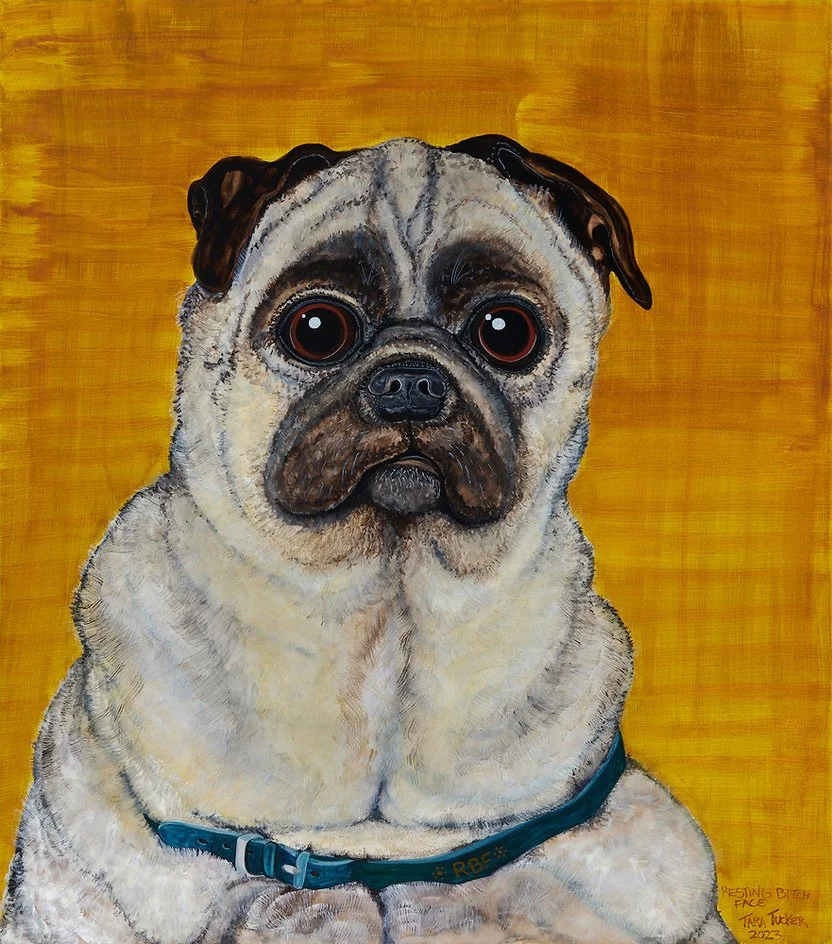 Resting Bitch Face (RBF),
28" H x 23" W,
Gouache on paper, 
2022
