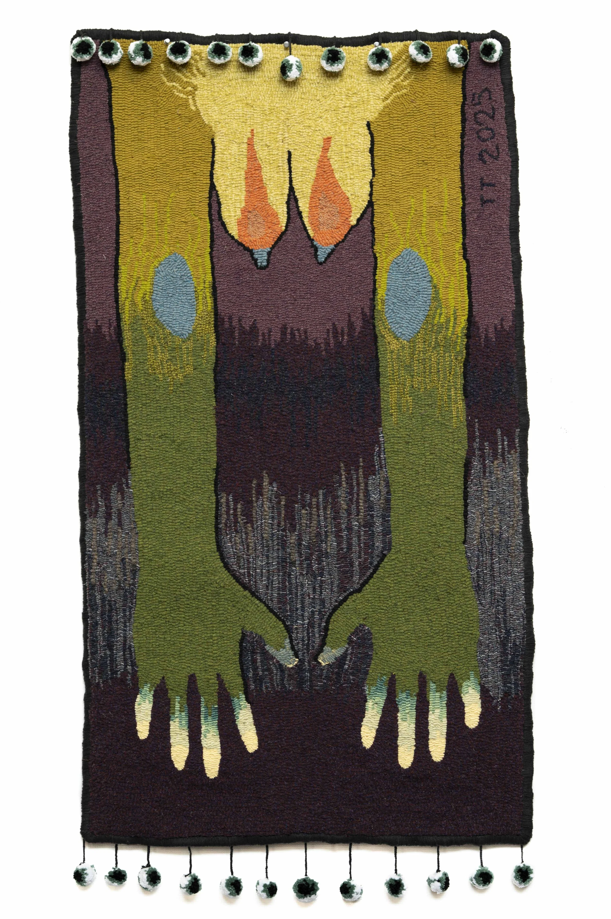      Monster,
49" H x 27" W,
Wool on cotton,
2025