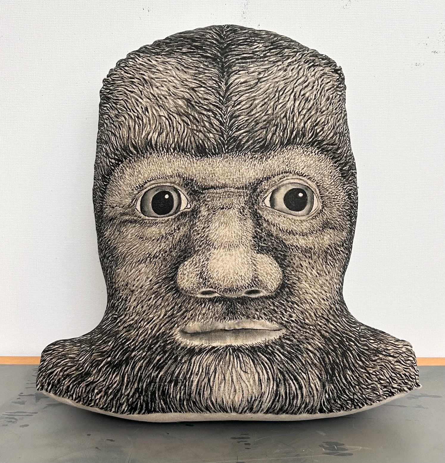 I feel like I know you,
25" H x 27"W x 10" D,
Acrylic paint, linen, stuffing,
2026