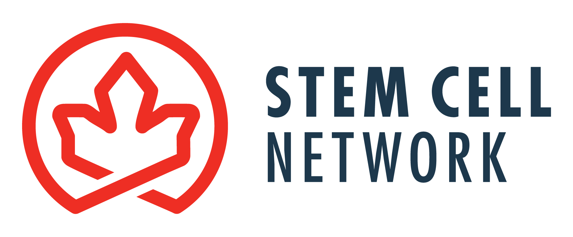 Logo of SIEM Cell Network featuring a red stylized maple leaf with a black outline, with the text 'SIEM Cell Network' in blue to the right.