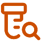 Icon of a test tube with a magnifying glass, representing search or research in books