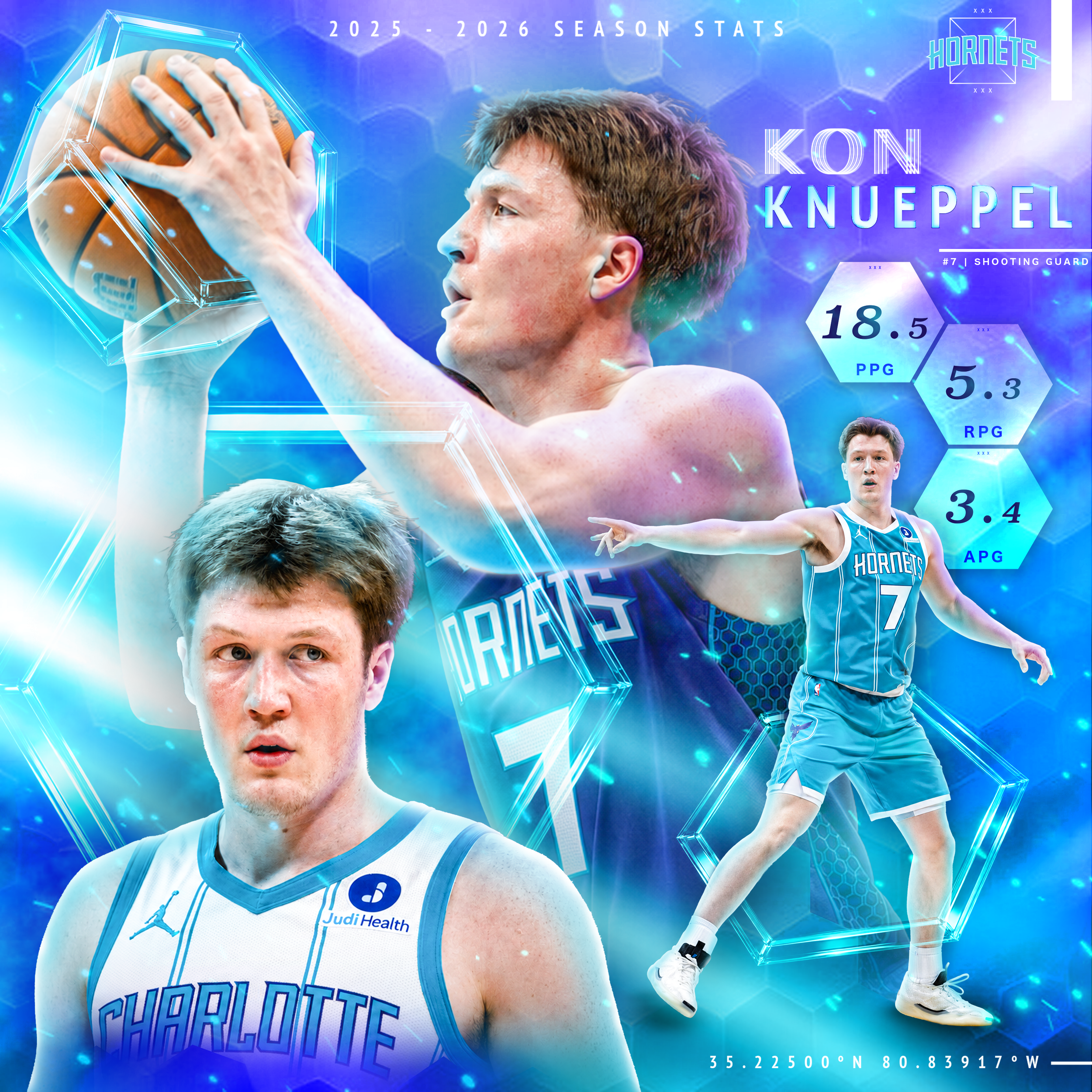 Kon Knueppel 25'-26' Season Stats Social Design