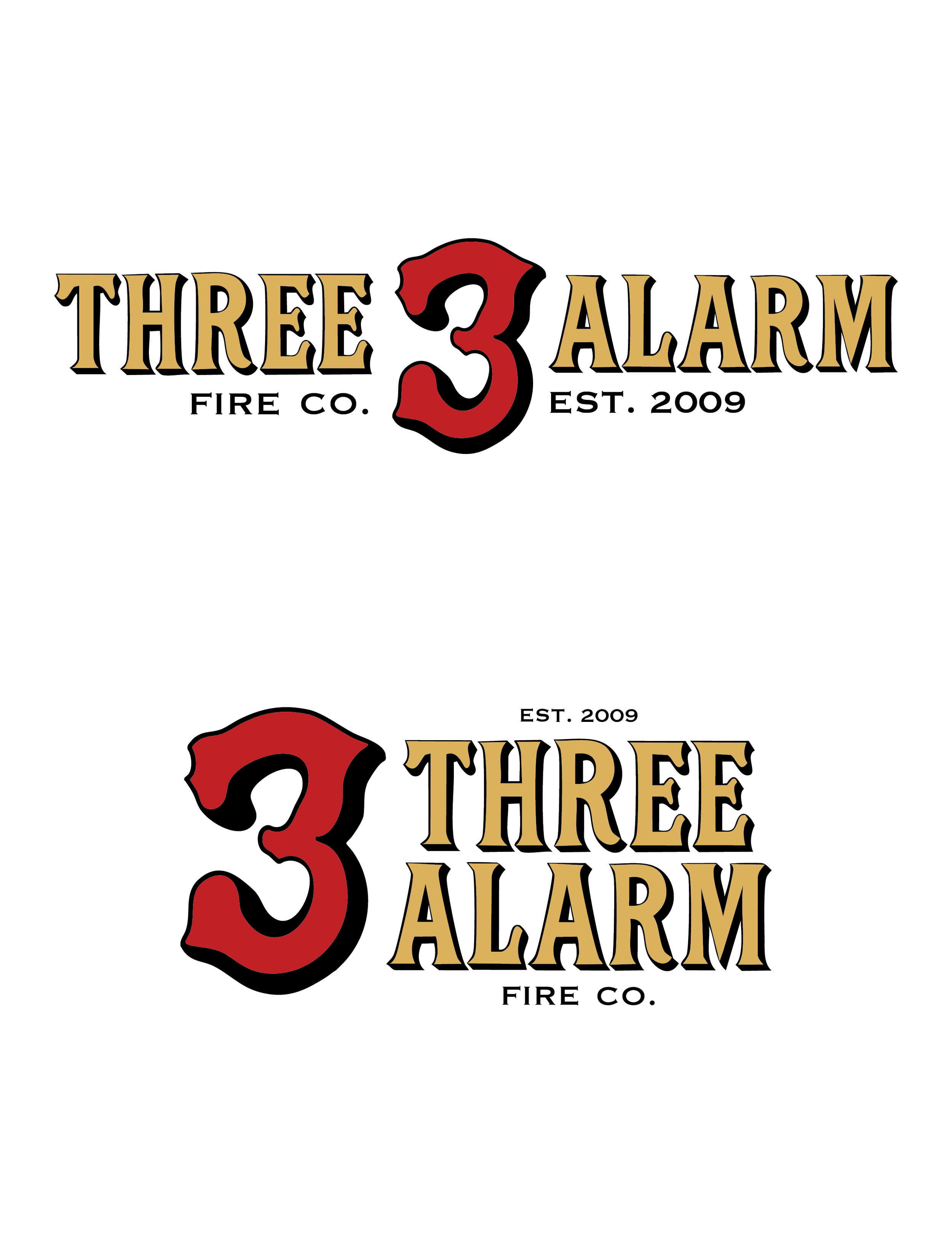 Three Alarm Logo Lockups