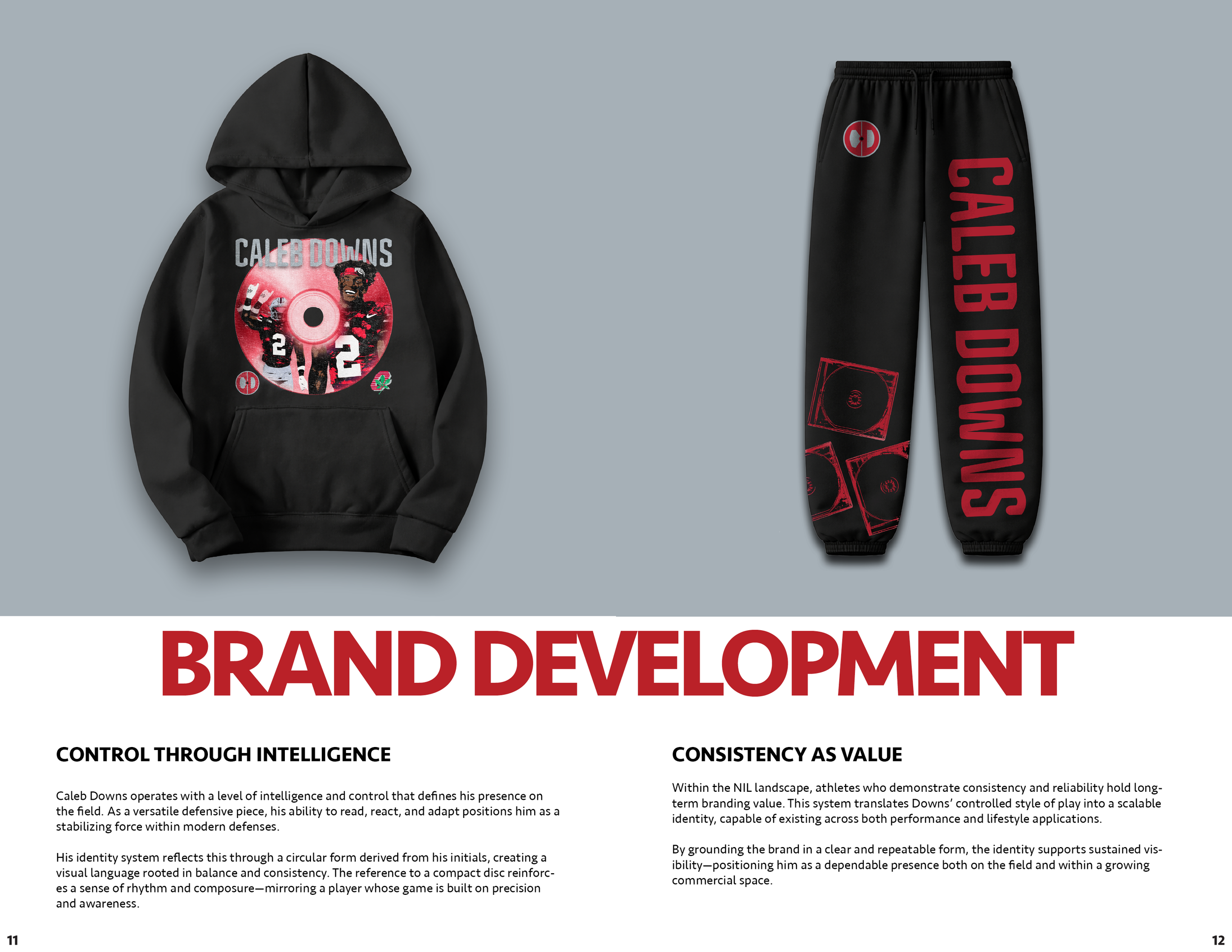 Caleb Downs Brand Development Spread