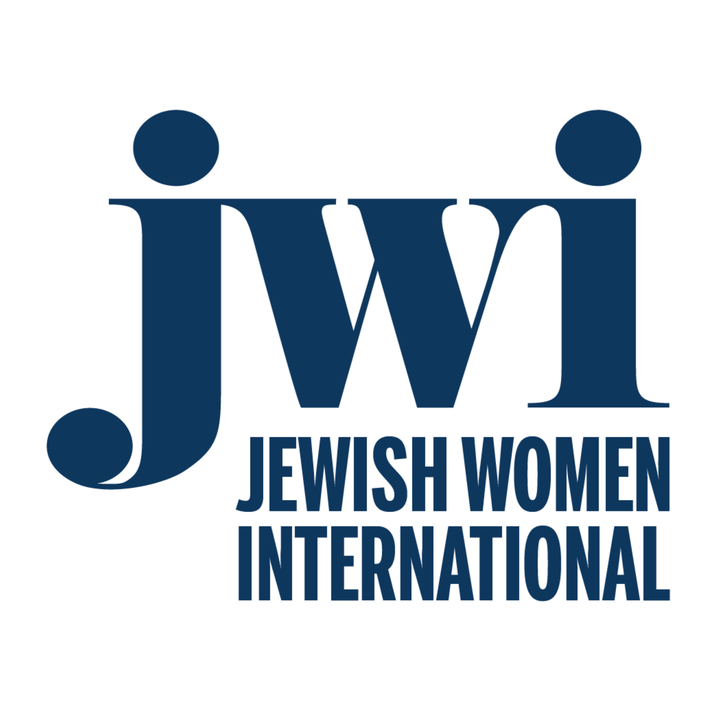 Logo of Jewish Women International with large initials JWI and the full organization name underneath.