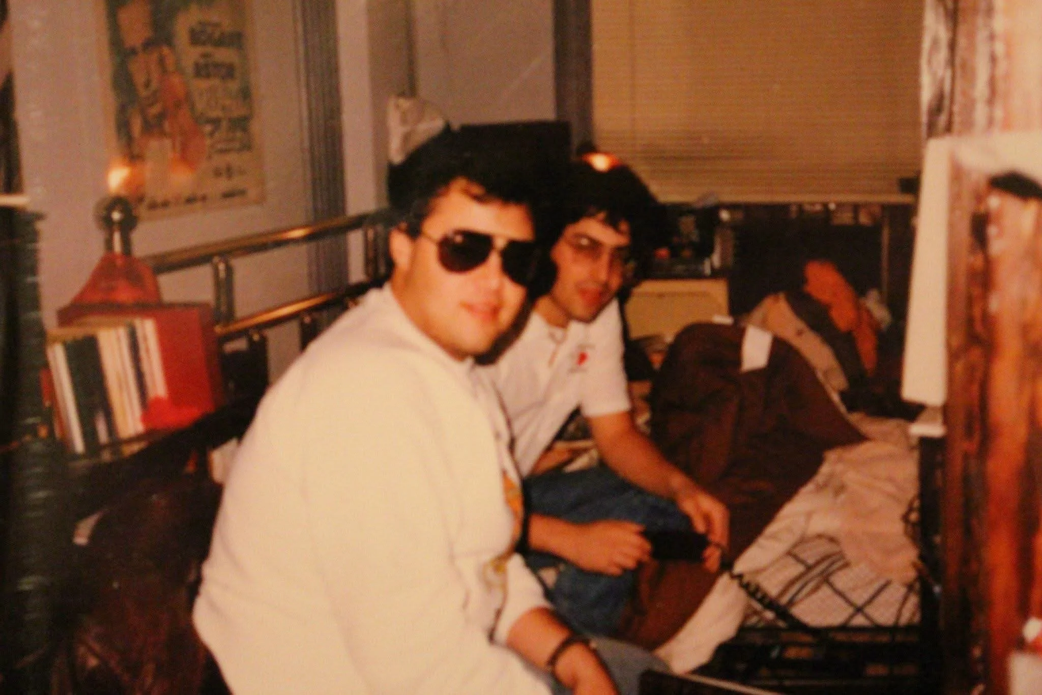 Two fraternity brothers posing for a photo.