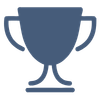Icon of a trophy with handles on each side.