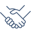 Illustration of a handshake between two hands.