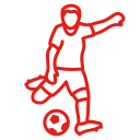 Child playing soccer with a ball