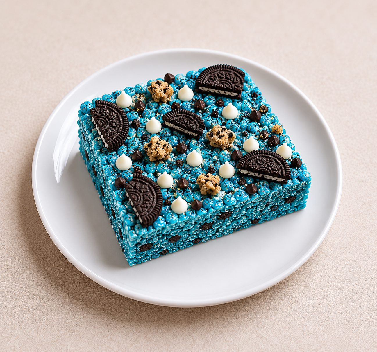 Cookie Monster Rice Krispie Treat