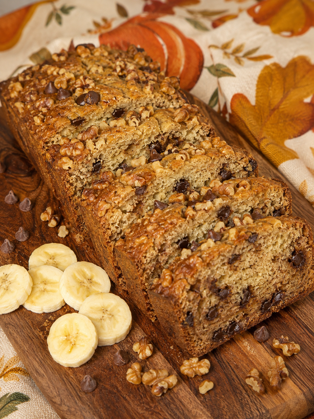 Chocolate Chip Banana Walnut Bread