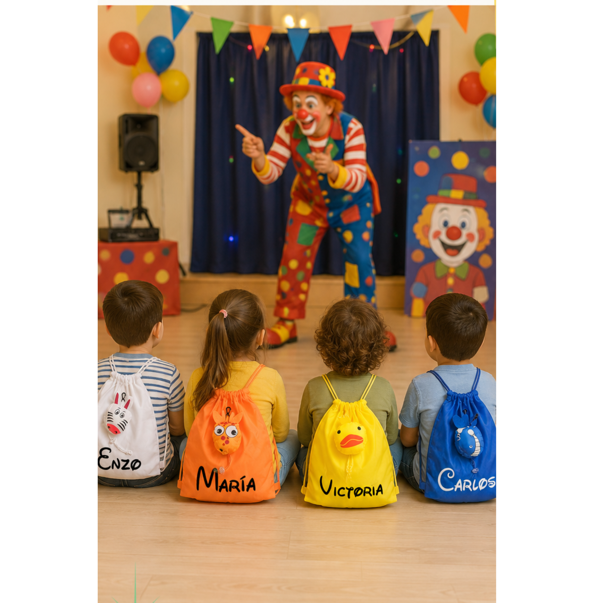 NIÑOS CON PAYASO MOCHILA PLEGABLE.png