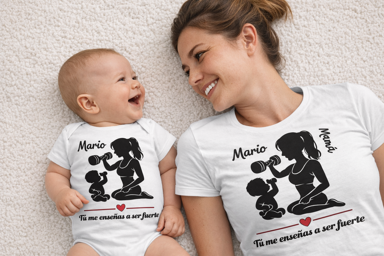 Pack Día de la Madre Personalizado (Mamá+Bebé/Infantil) -Hijo pesas