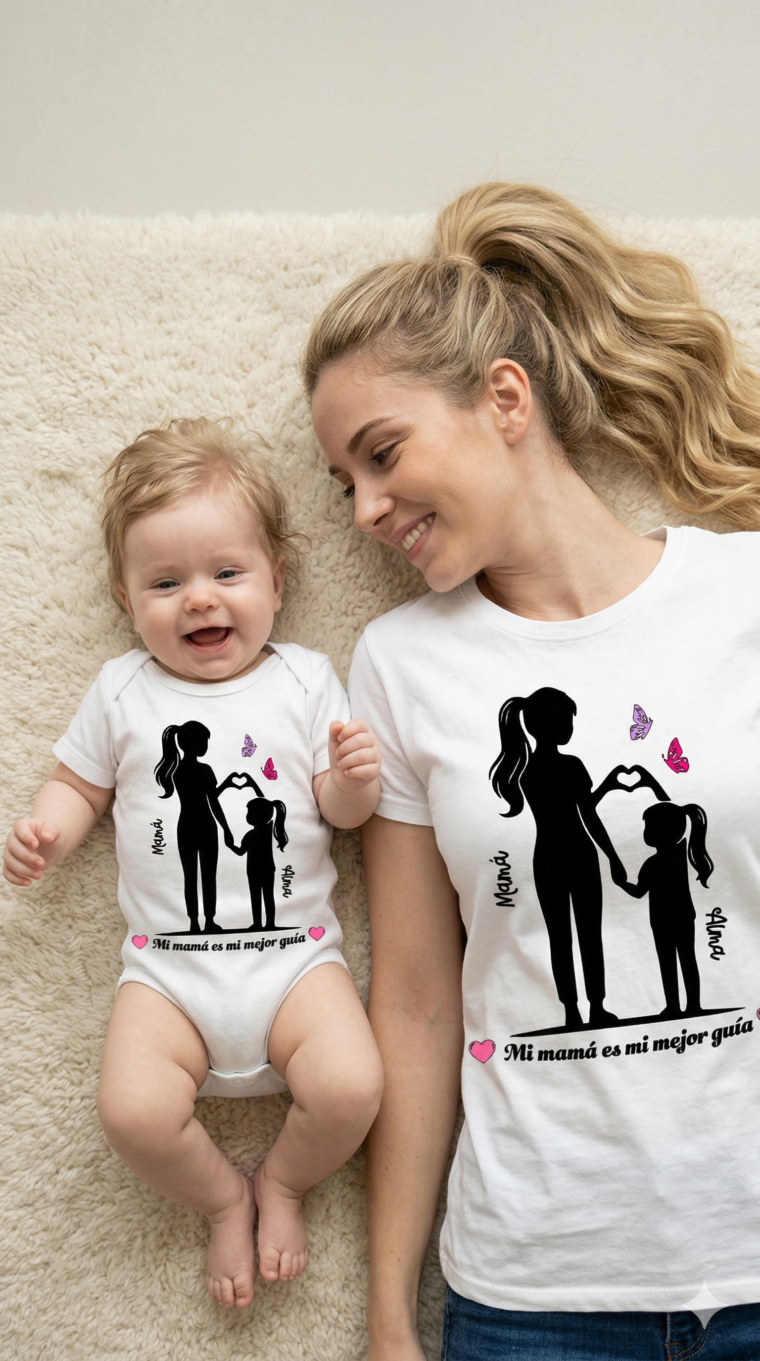 Pack Día de la Madre Personalizado (Mamá+Bebé/Infantil) -Corazón
