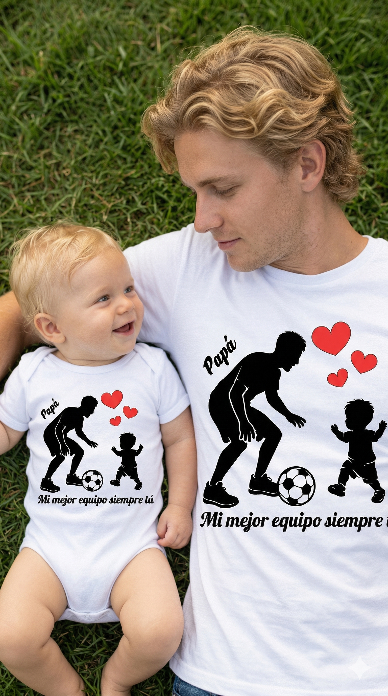 Pack Día del Padre Personalizado (Papá+Bebé/Infantil) -Fútbol